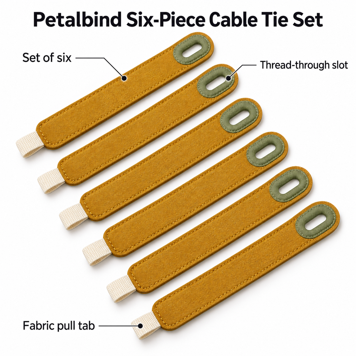 Petalbind Six-Piece Cable Tie Set