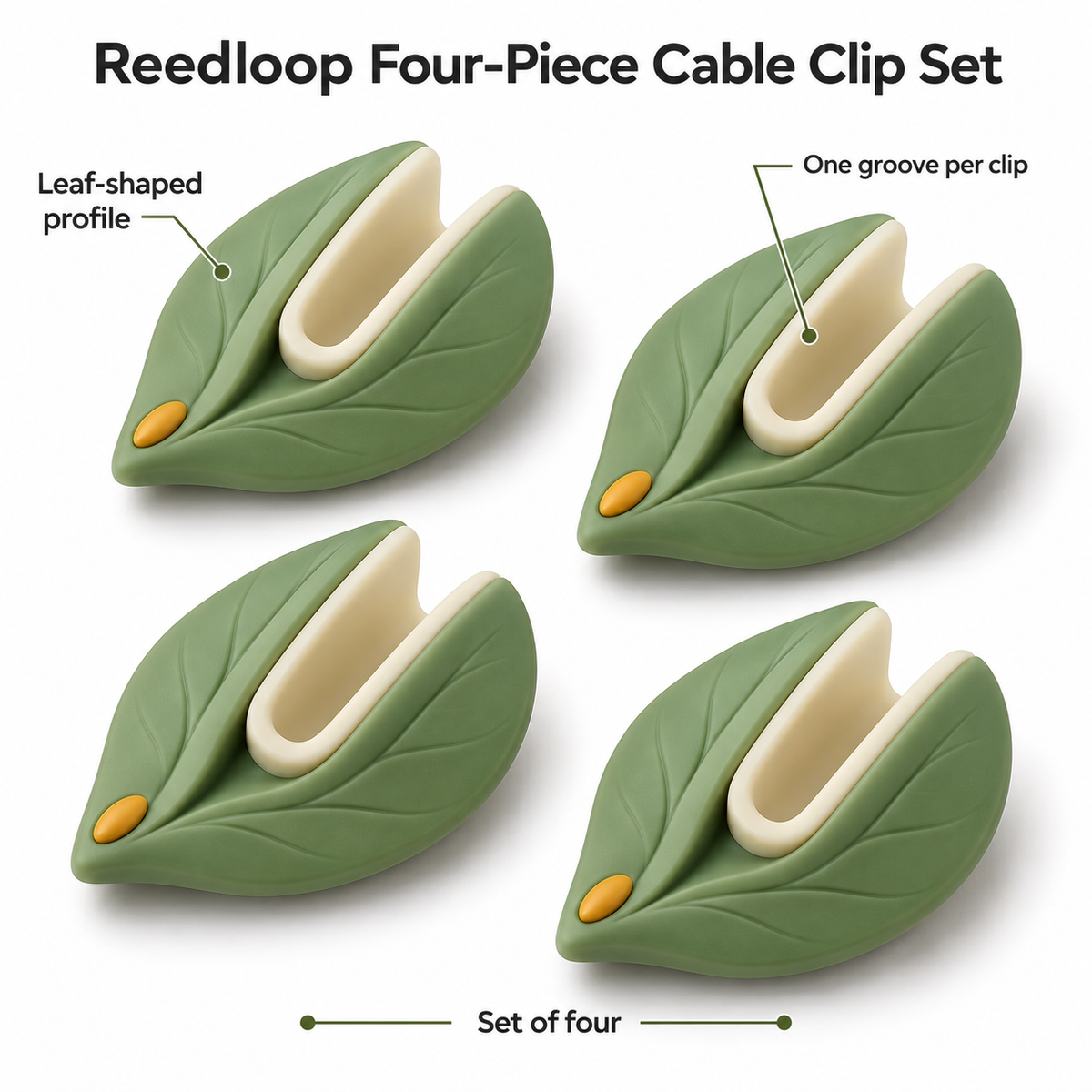 Reedloop Four-Piece Cable Clip Set